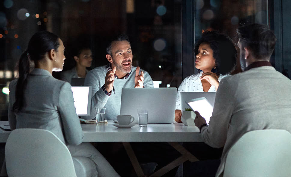 Cropped shot of a group of business colleagues having a meeting in the office boardroom